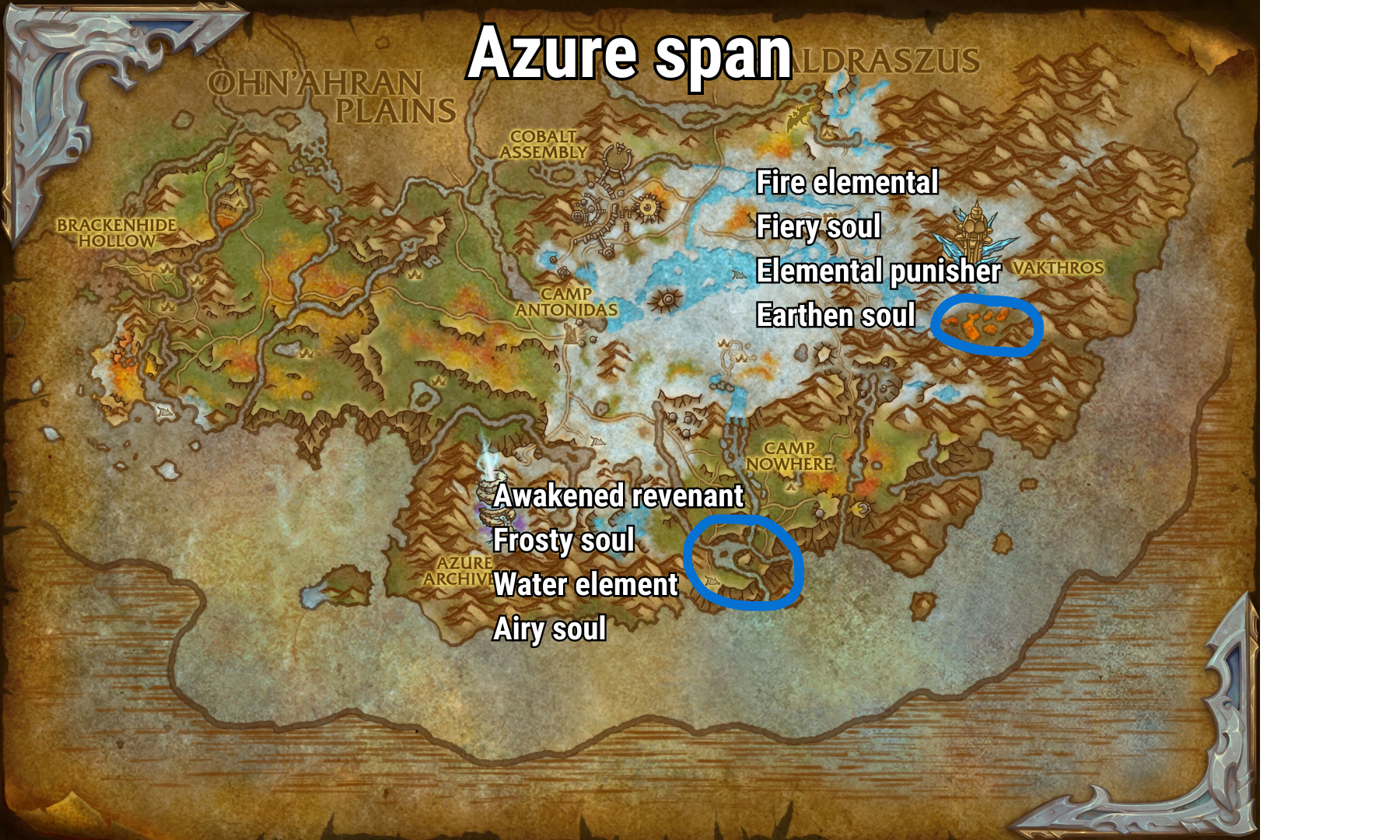Azure span frosty soul airy soul fiery soul earthen soul world of warcraft