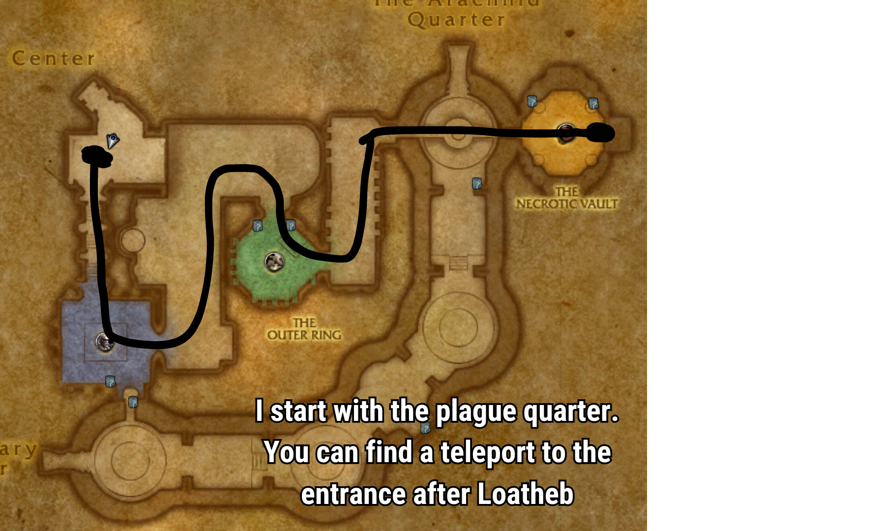 Naxxramas plague quarter route