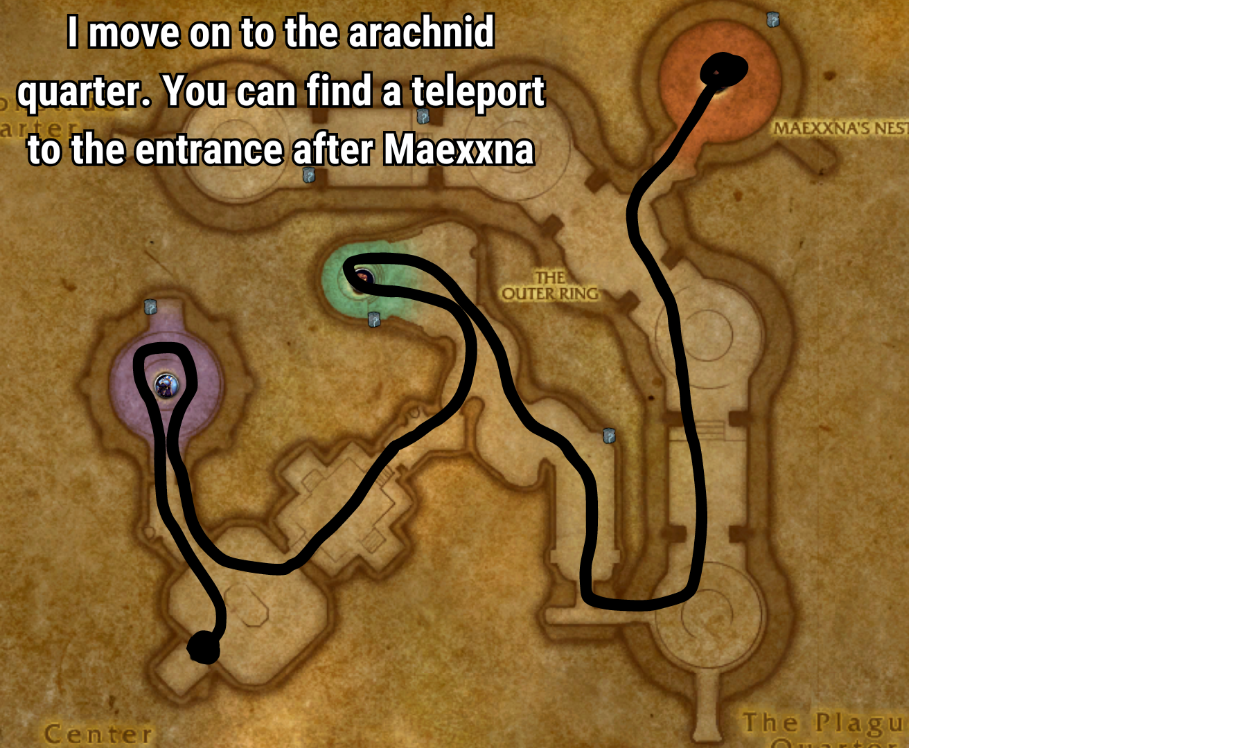 Naxxramas arachnid quarter route