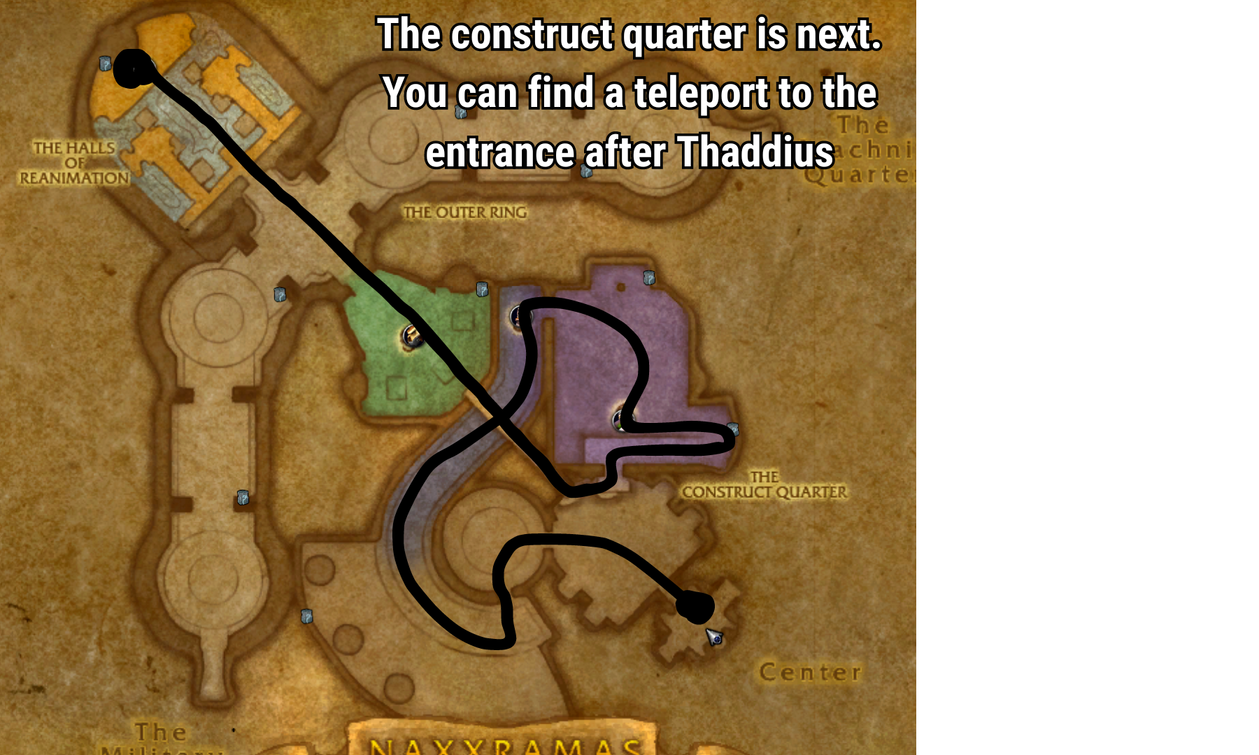 Naxxramas construct quarter route