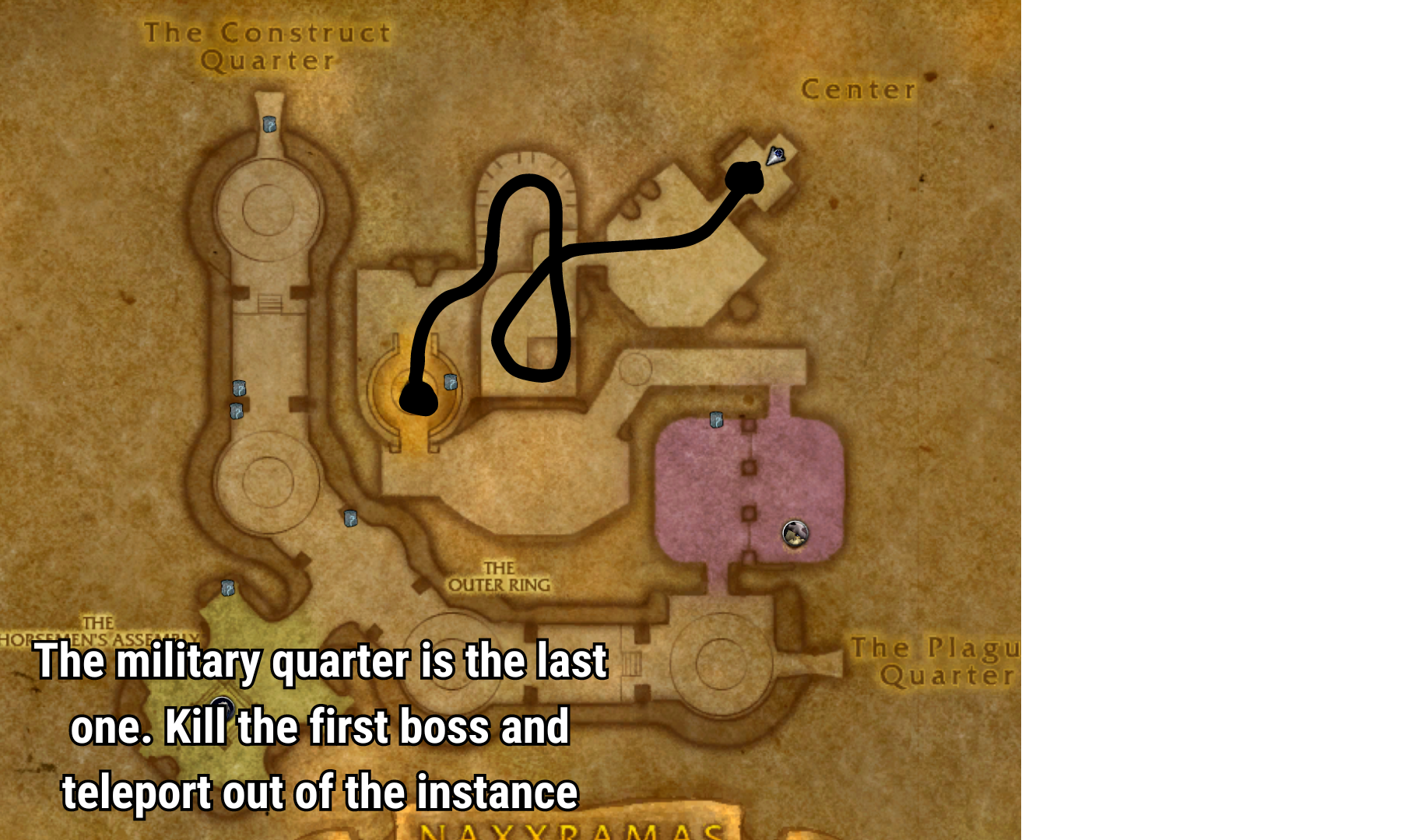 Naxxramas military quarter route