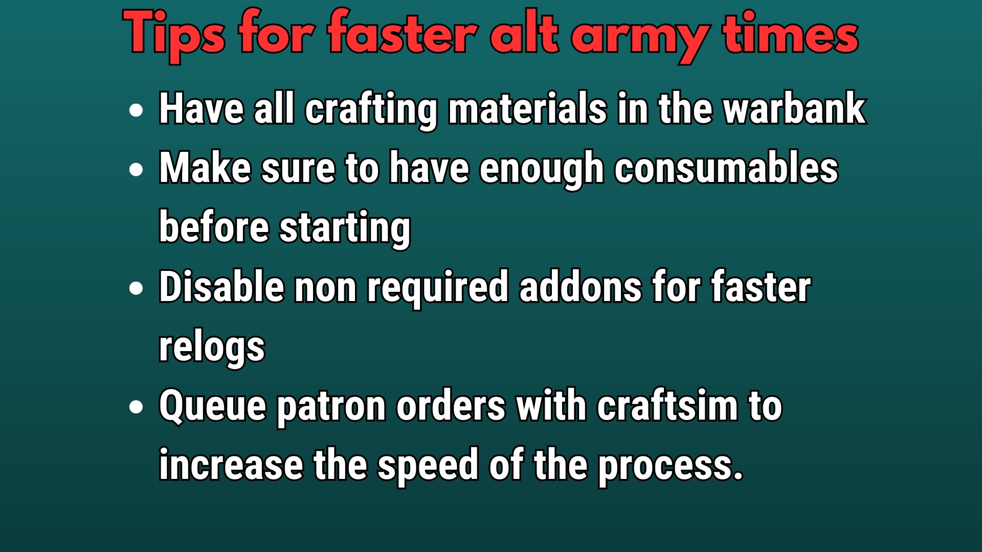 Faster alt army times