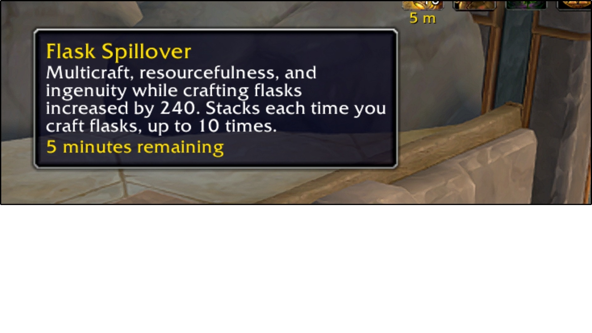 Flask spillover buff
